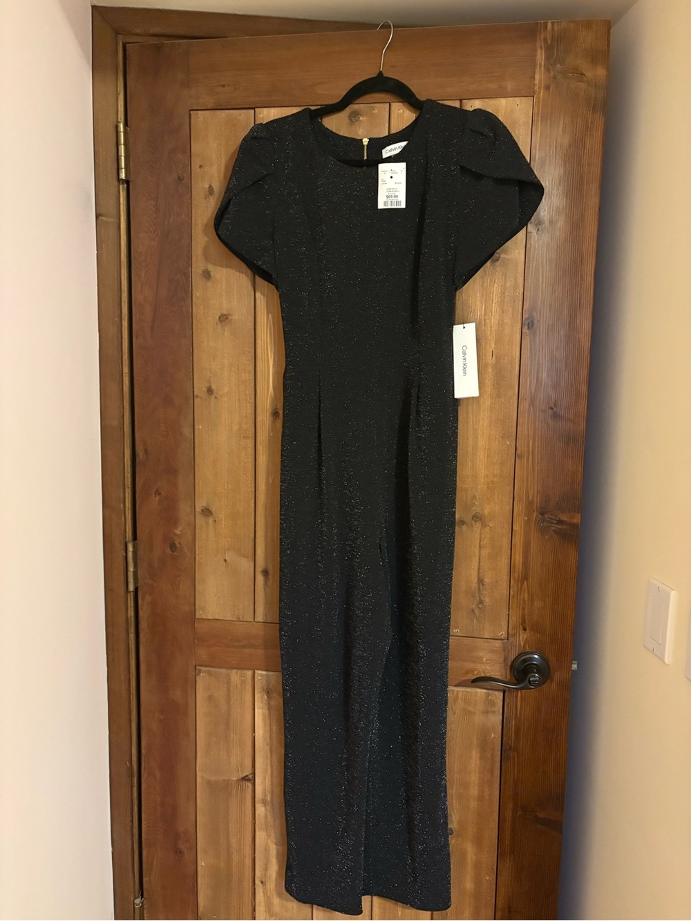 Calvin Klein Black Sparkle Long Sleeve Dress
